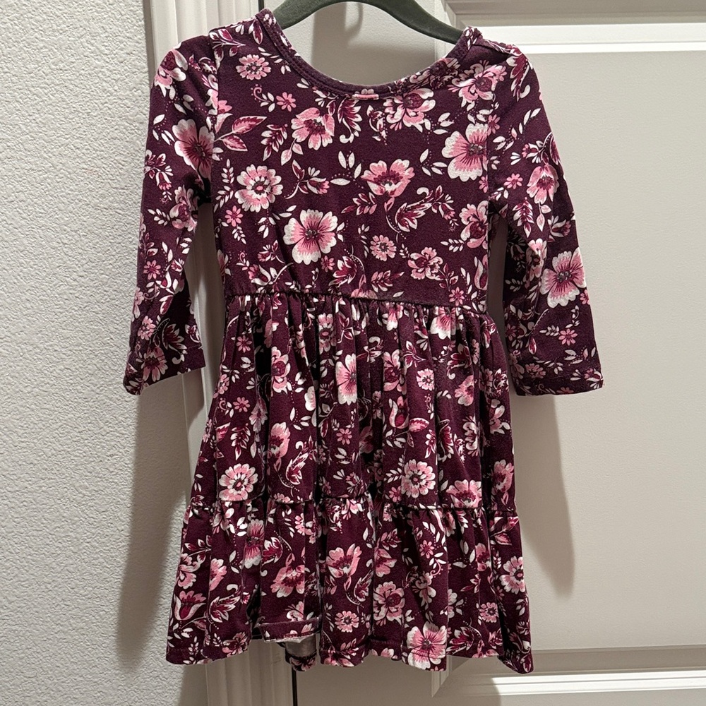 Janie and Jack Burgundy Floral Dress